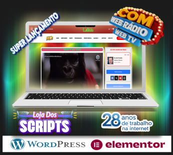 Web Rádio FM – com player de web TV  – COD-FM0031TV -Versão 1